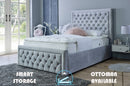 Lewis 3ft Single Ottoman Bed Frame- Velvet Blue