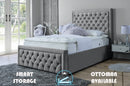 Lewis 3ft Single Ottoman Bed Frame- Velvet Blue