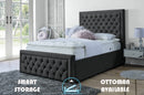 Lewis 3ft Single Ottoman Bed Frame- Velvet Blue