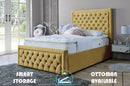 Lewis 3ft Single Ottoman Bed Frame- Velvet Blue