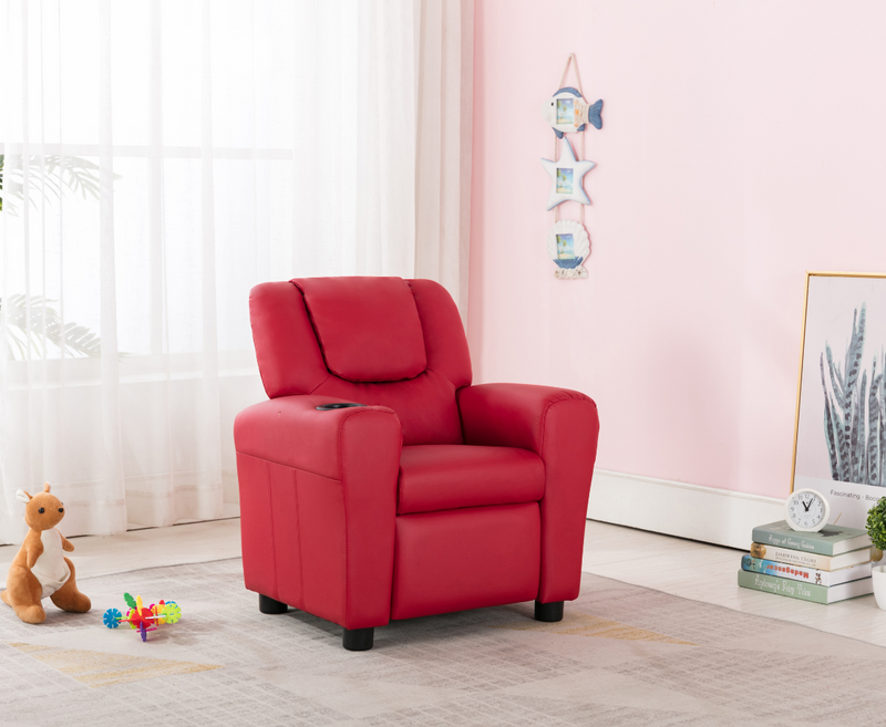 Kids Recliners Armchair with Cup Holder - 5 Colours