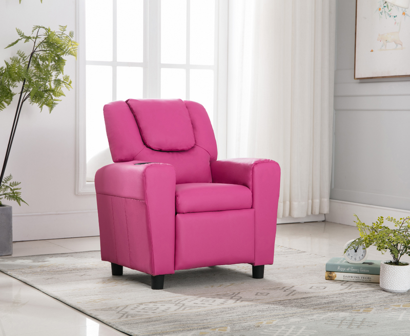 Kids Recliners Armchair with Cup Holder - 5 Colours