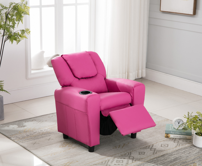 Kids Recliners Armchair with Cup Holder - 5 Colours