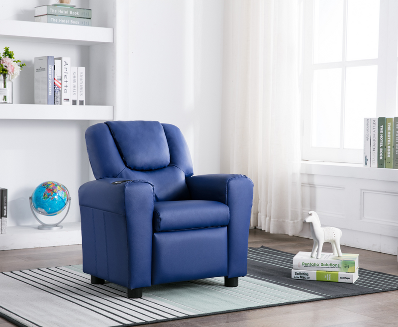 Kids Recliners Armchair with Cup Holder - 5 Colours