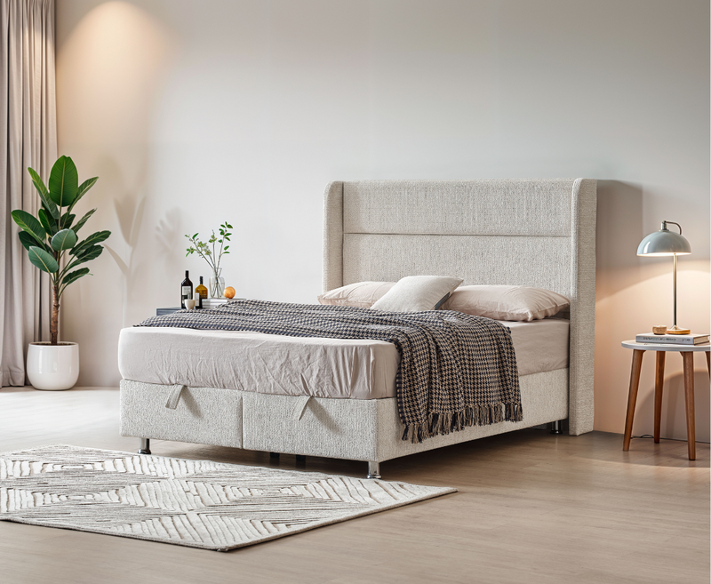 Alva 5ft Ottoman Bed Frame - Beige