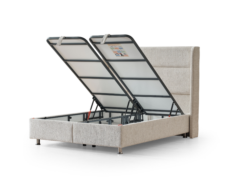 Alva 4ft6 Ottoman Bed Frame - Beige