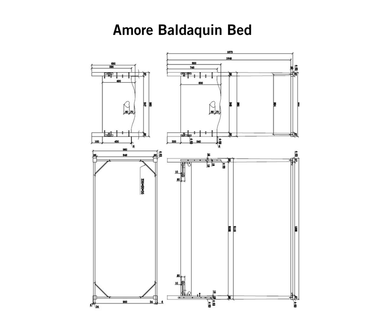 Amore Baldaquin Bed - White
