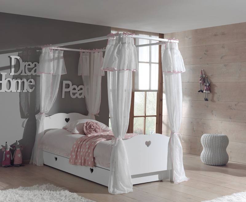 Amore Baldaquin Bed - White