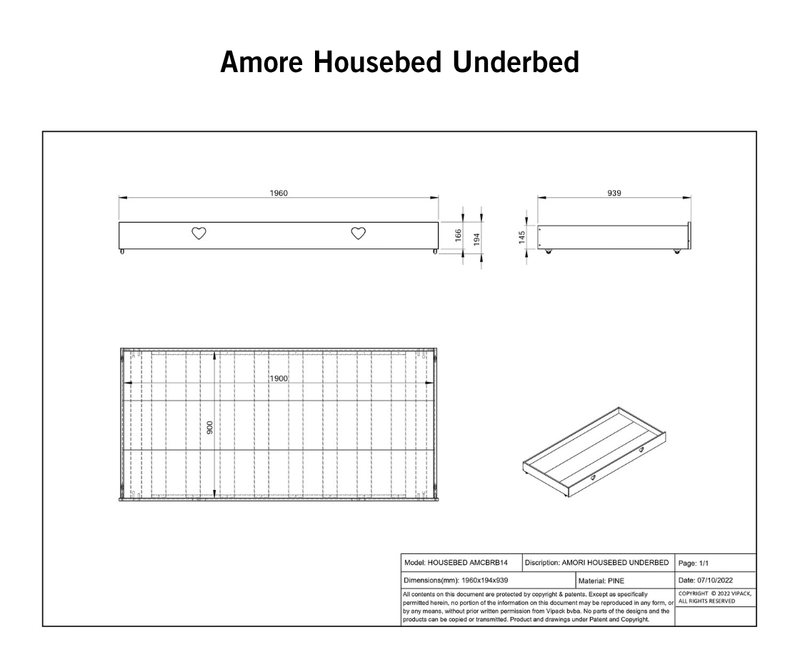Amore Housebed Open Bed - White