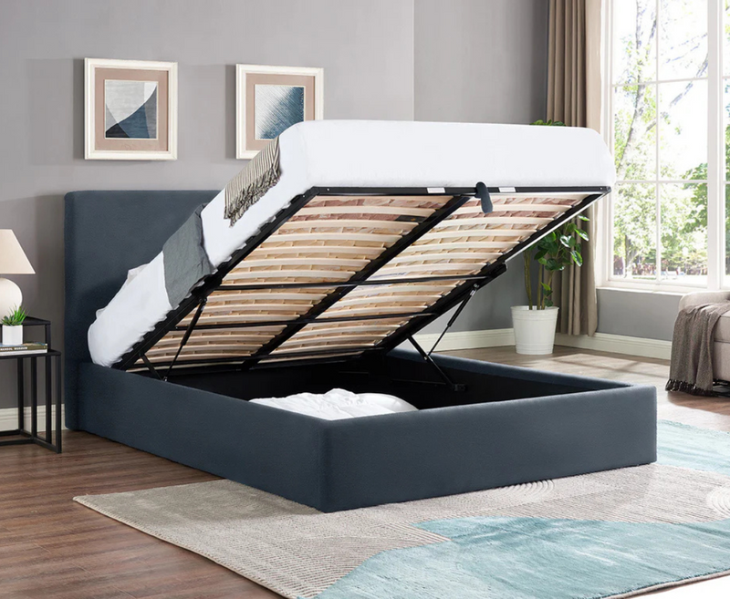 Azriel 4ft Double Ottoman Bed - Navy