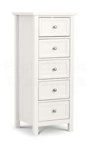 Maine 5 Drawer Tall Chest - Surf White