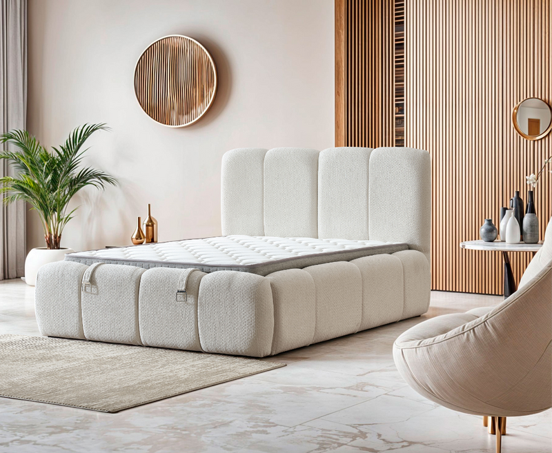 Bubble 5ft Kingsize Ottoman Bed Pack - Beige