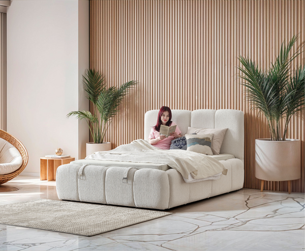 Bubble 5ft Kingsize Ottoman Bed Pack - Beige