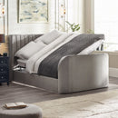Klay 4ft6 Side Lift Ottoman TV Bed - Light Grey