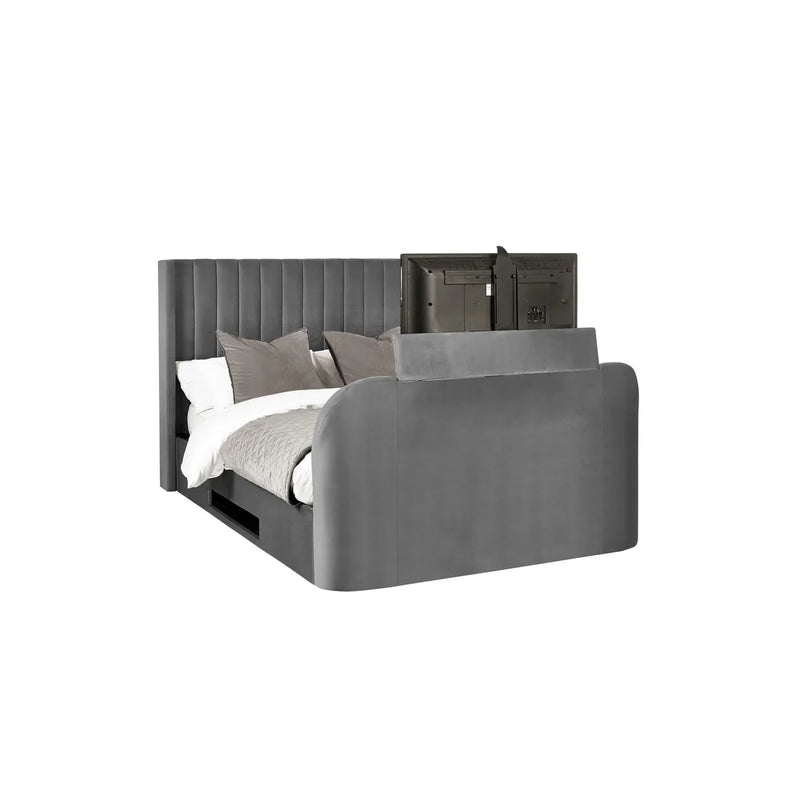 Klay 4ft6 Side Lift Ottoman TV Bed - Dark Grey