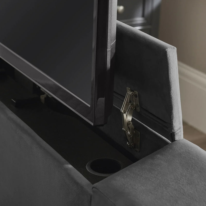 Klay 6ft Side Lift Ottoman TV Bed - Dark Grey