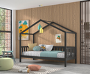 Dally House Bed with Gate 90x200cm - Anthracite