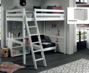 Funkie Mezzanine 140cm High sleeper - White