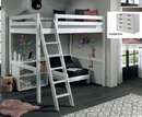 Funkie Mezzanine 140cm High sleeper - White