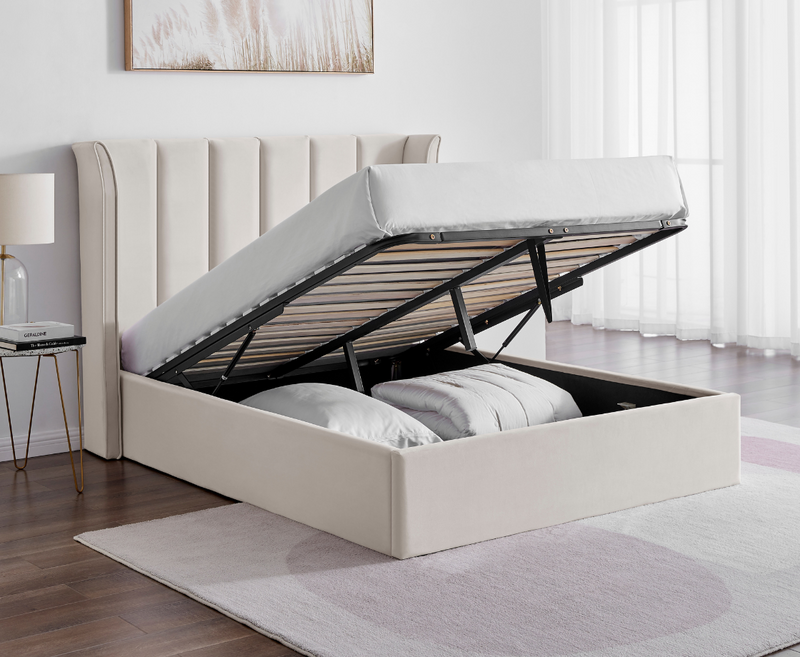 Polaris 4ft6 Double Ottoman Bed Frame - Beige