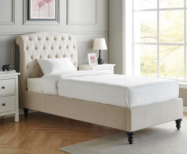 Riley 3ft Single Bed Frame - Cream