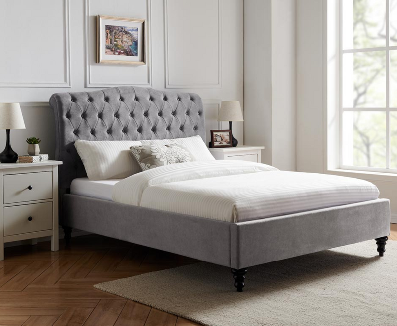 Riley 5ft Kingsize Bed Frame - Light Grey