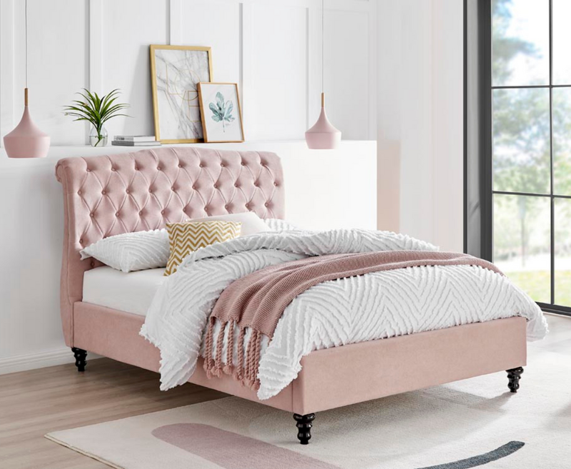 Riley 5ft Kingsize Bed Frame - Baby Pink