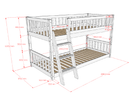 Ronnie Bunk Bed 90x200 - White