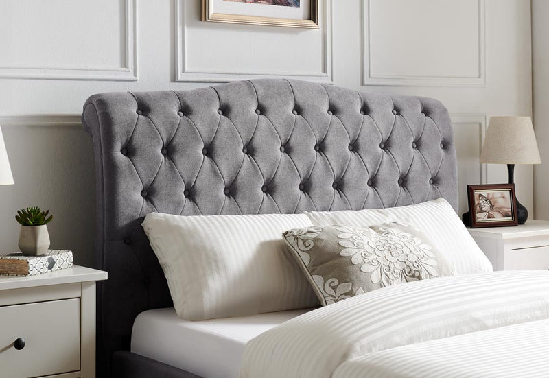 Riley Storage 4ft6 Double Bed Frame - Light Grey