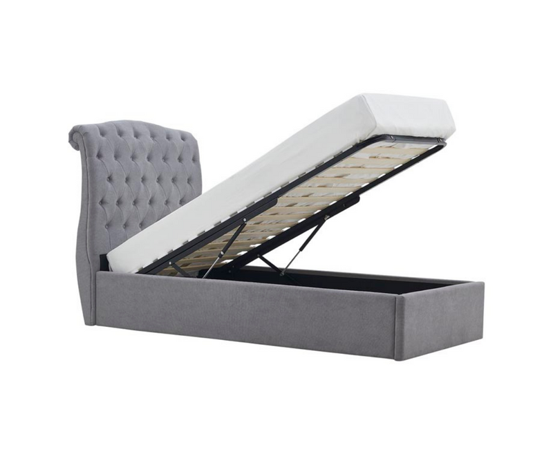 Riley Storage 3ft Single Bed Frame - Light Grey