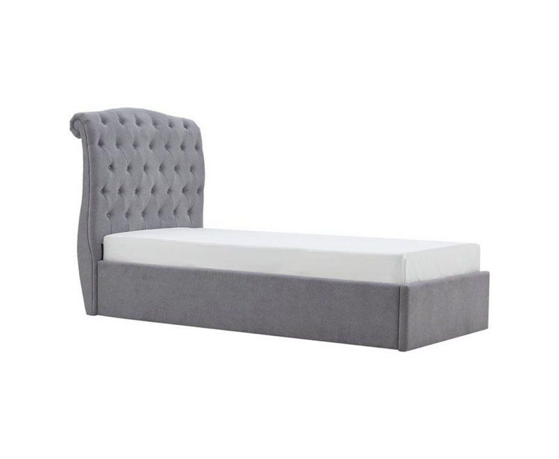 Riley Storage 3ft Single Bed Frame - Light Grey