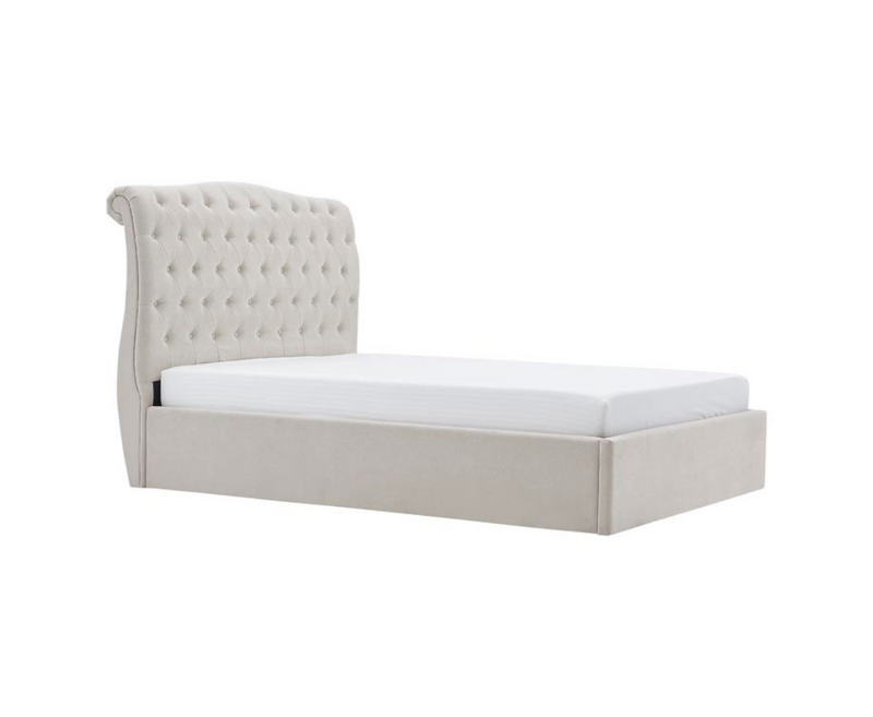 Riley Storage 3ft Single Bed Frame - Cream