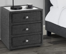 Sorrento 3 Drawer Bedside - Grey