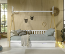 Tipi Bed 90x200cm with gate - White