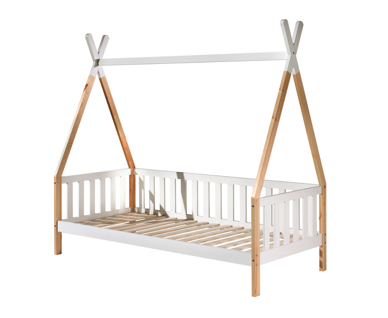 Tipi Bed 90x200cm with gate - White