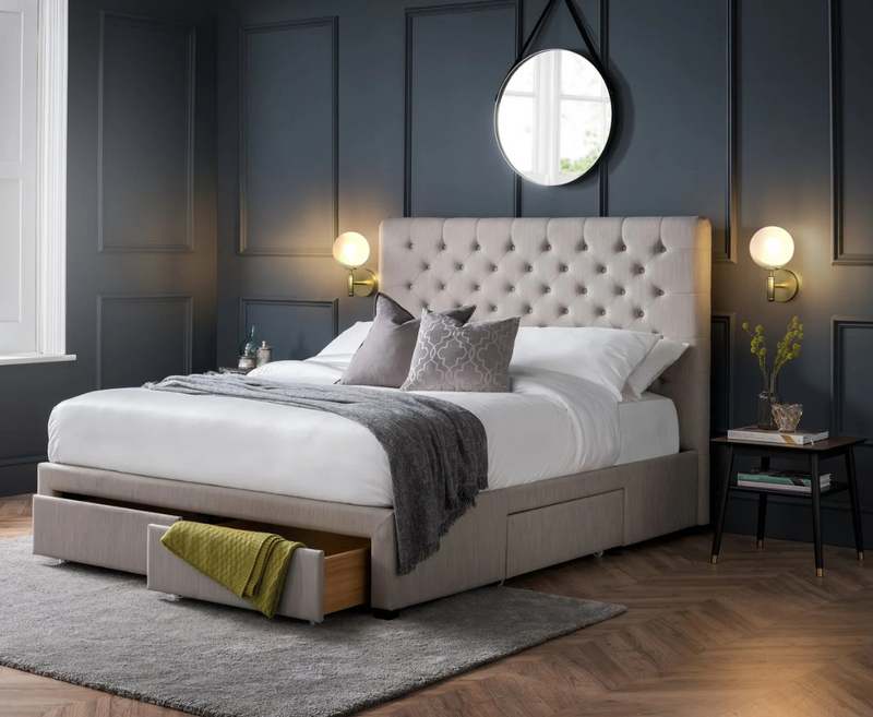Wilton 4ft6 Double Drawer Bed Frame - Grey