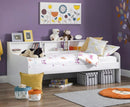 Grace Pure White Daybed Kids Bed with Handy Shelves