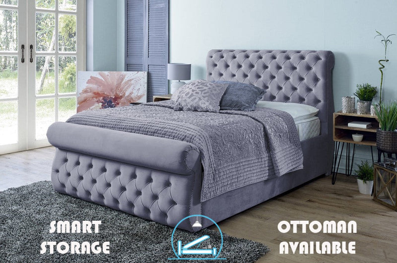 Alicante 3ft Single Ottoman Bed Frame- Naples Grey