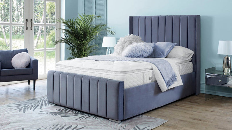 Topaz 4ft Bed Frame- Velvet Grey