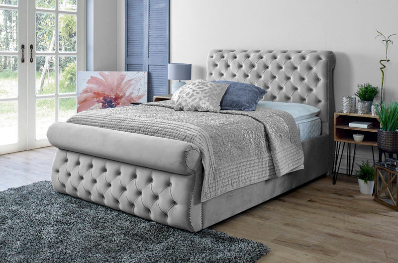 Alicante 3ft Single Ottoman Bed Frame- Naples Silver