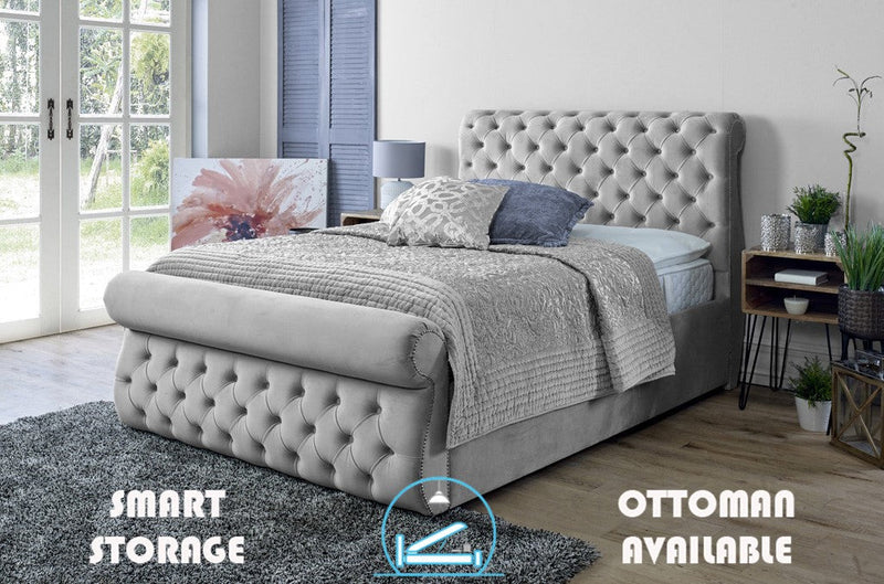 Alicante 3ft Single Ottoman Bed Frame- Naples Grey