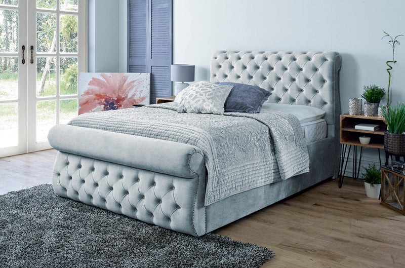 Alicante 4ft 6 Bed Frame- Velvet Grey