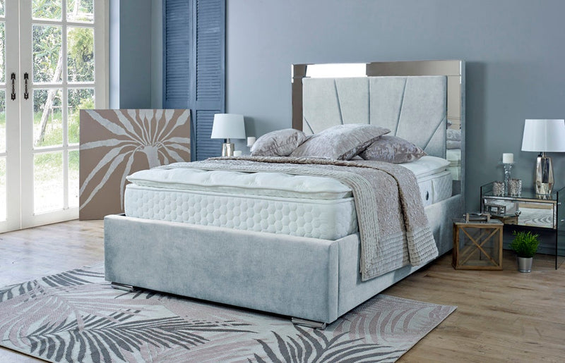 Aurora 6ft Superking Bed Frame- Velvet Beige
