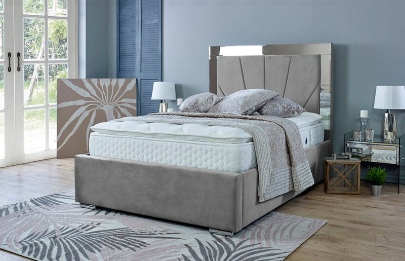 Aurora 6ft Superking Bed Frame- Velvet Beige