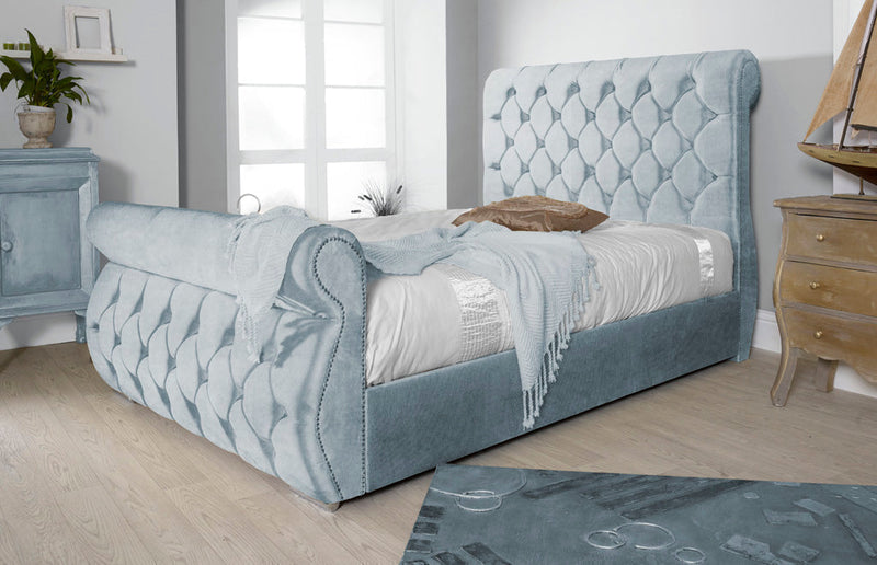 Chester 6ft Superking Ottoman Bed Frame- Velvet Beige