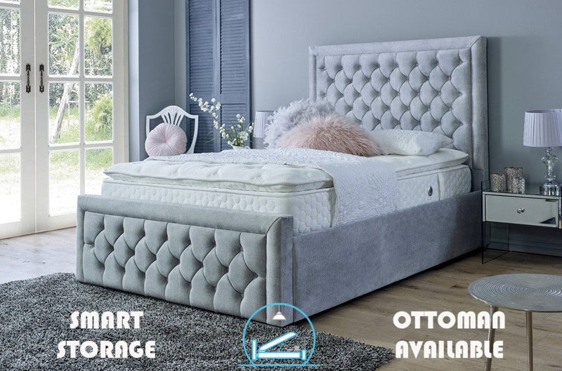Lewis 4ft 6 Ottoman Bed Frame- Naples Silver