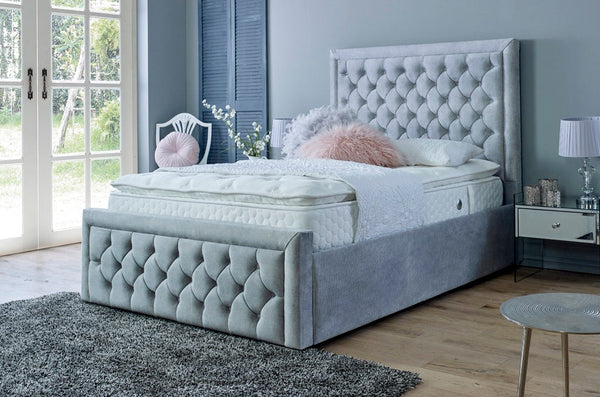 Lewis 3ft Single Ottoman Bed Frame- Naples Silver