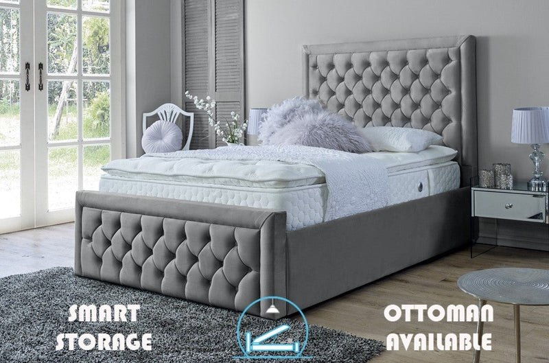 Lewis 3ft Single Ottoman Bed Frame- Naples Grey