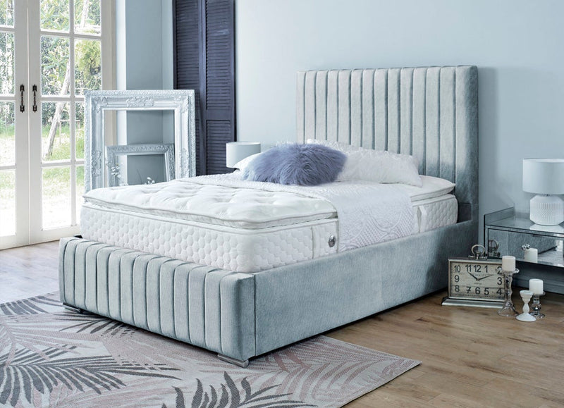 Turin 6ft Superking Ottoman Bed Frame- Velvet Blue
