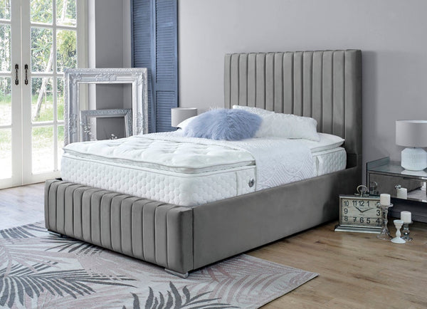 Turin 3ft Single Bed Frame- Velvet Grey